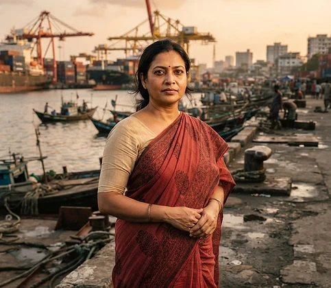 A Chattogram district representative looking resolute beside the waterfront